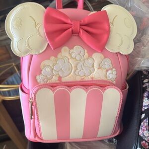 Loungefly Pink and Cream Popcorn Kids Backpack